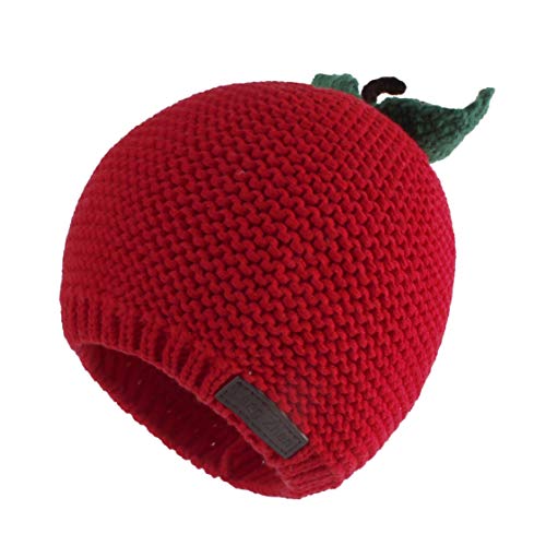 LANGZHEN Toddler Boys Girls Winter Hat Knit Beanie Hat for Fall Kids Baby Cute Warm Cap(Red-Apple,48-50CM) - Image 5
