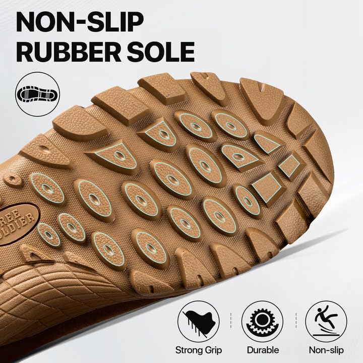 FREE SOLDIER Men's Waterproof Tactical Hiking Boots Military Work Boots Combat Boots(Brown 10.5) - Image 2