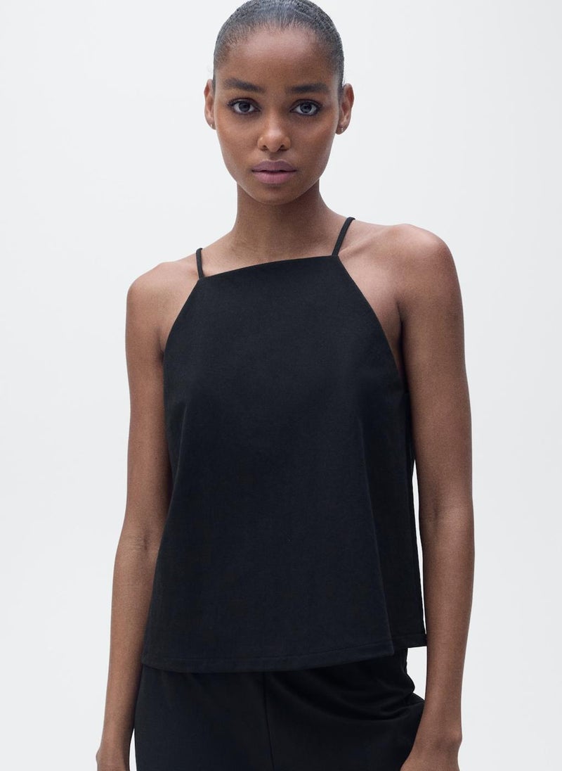 MANGO Casual Halter Neck Cotton Top  - Image 1
