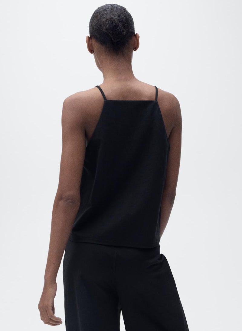 MANGO Casual Halter Neck Cotton Top  - Image 2