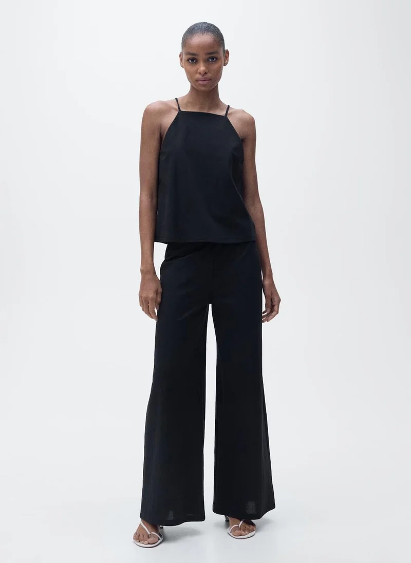 MANGO Casual Halter Neck Cotton Top
