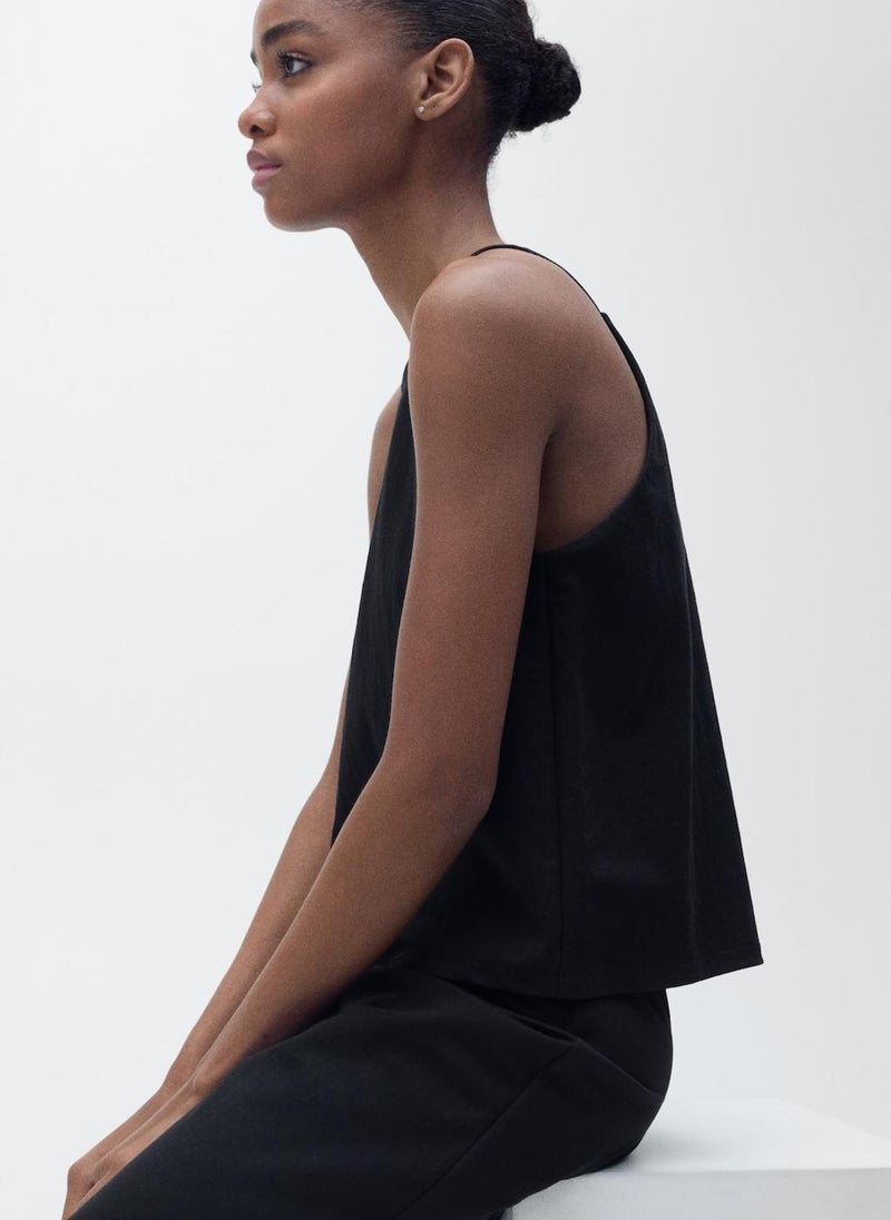 MANGO Casual Halter Neck Cotton Top  - Image 3