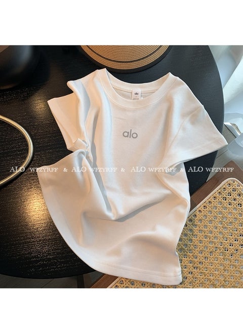 ALO Women's Summer New Short Sleeve Athletic T-Shirt