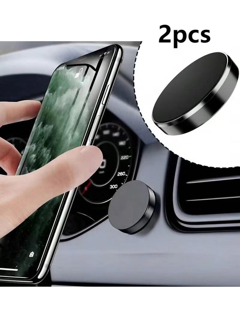 2pcs Magnetic Car Phone Holder For Car Dashboard Truck Windshield Table Suitable For Tablets Smartphones Flat Universal Magnetic Kit  - Image 1