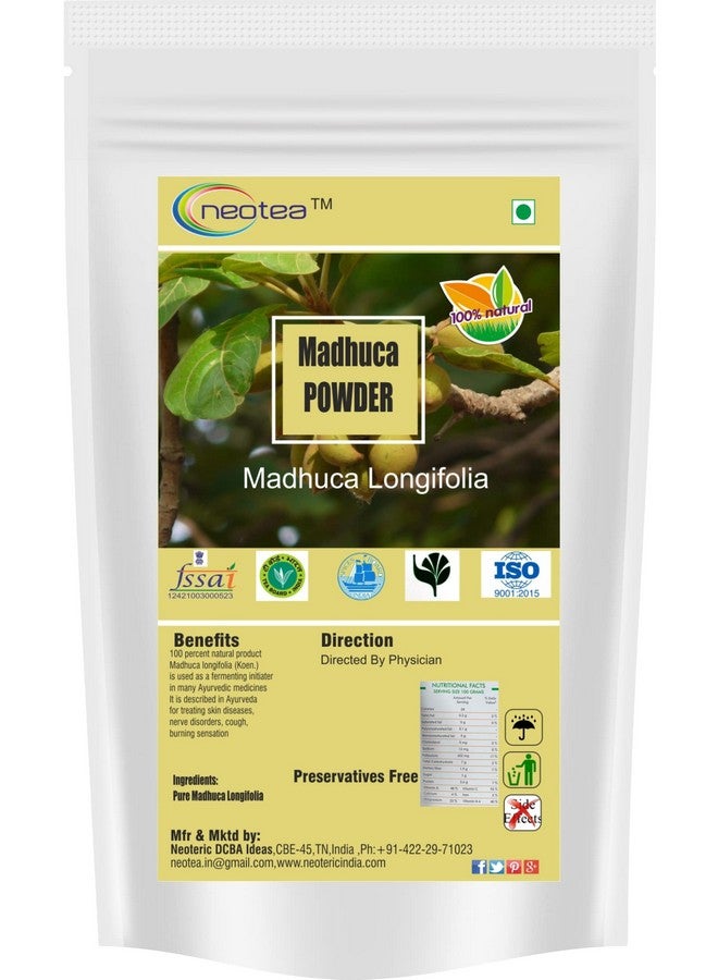 neotea مسحوق نيوتيا ماهوا تشيلكا | مادوكا لونغيفوليا | زهور ماهوا المجففة الطبيعية النقية | مسحوق فاكهة موهوا | شجرة الزبدة الهندية | إيليبي | إيبّا | صحة الجهاز الهضمي | العناية بالبشرة | معزز الطاقة | 100% عضوي - 300 غرام - Image 1