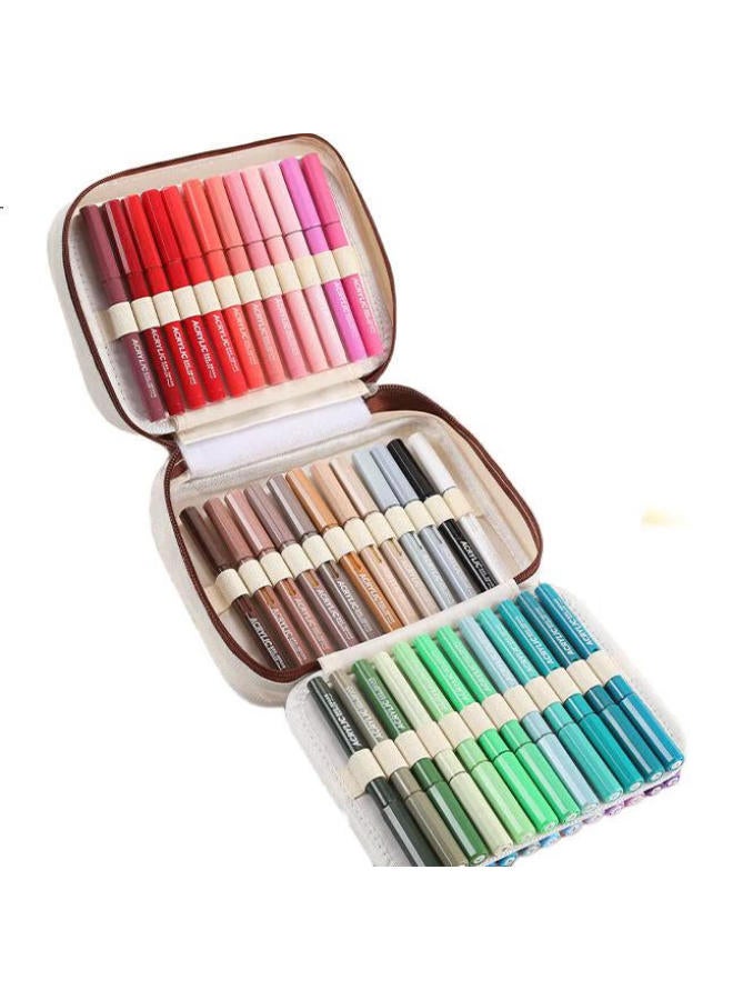 Grasp Canvas Bag Packed Direct Liquid Soft Head Acrylic Marker Pen Set Of 24 Colors For Students Art Special Use Non-Transparent Color Layerable Children Elementary School Watercolor Pen - Image 2