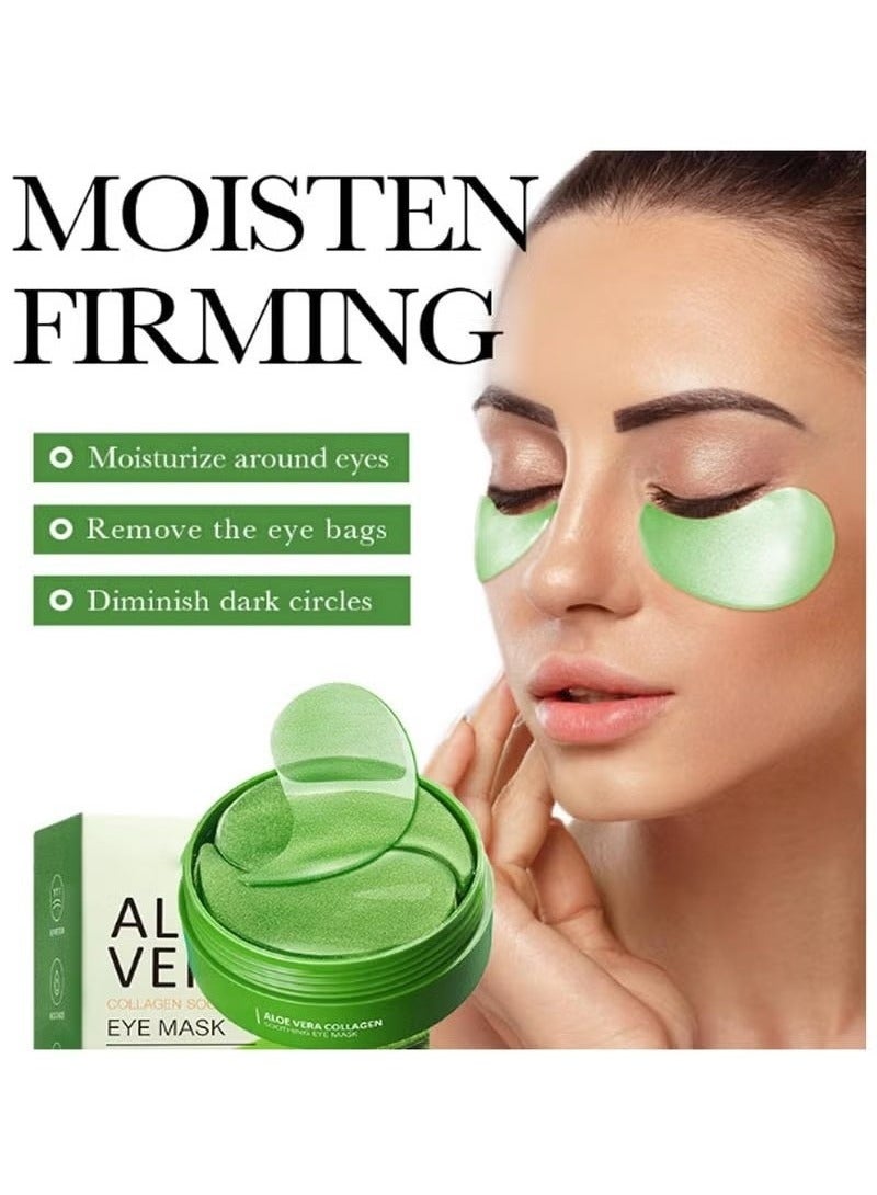 SADOER Aloe Vera Eye Masks - 60 PCS Under Eye Patches for Puffy Eyes and Dark Circles Treatments - Hydrating Eye Mask Skincare, Eye Gel Pads for Eye, Reduce Wrinkles and Fine Lines, Improve and Firm Eye Skin - Image 2