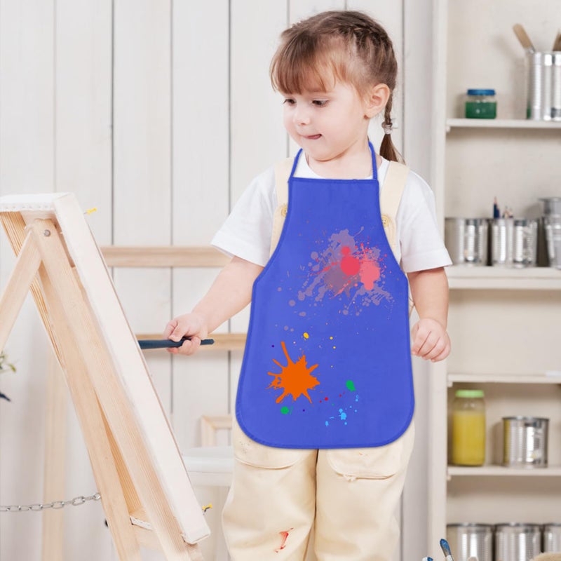 KUUQA 24 Pack Kids Art Aprons Bulk Blue Children Painting Aprons Art Smocks for Craft Kitchen Classroom Painting Party Supplies - Image 3