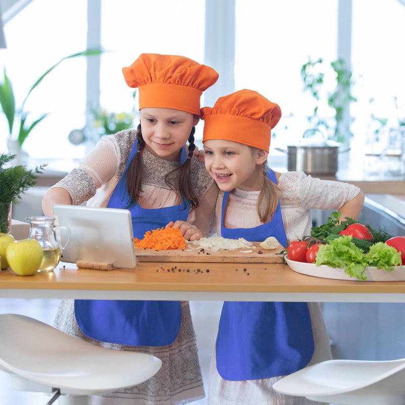 KUUQA 24 Pack Kids Art Aprons Bulk Blue Children Painting Aprons Art Smocks for Craft Kitchen Classroom Painting Party Supplies - Image 5