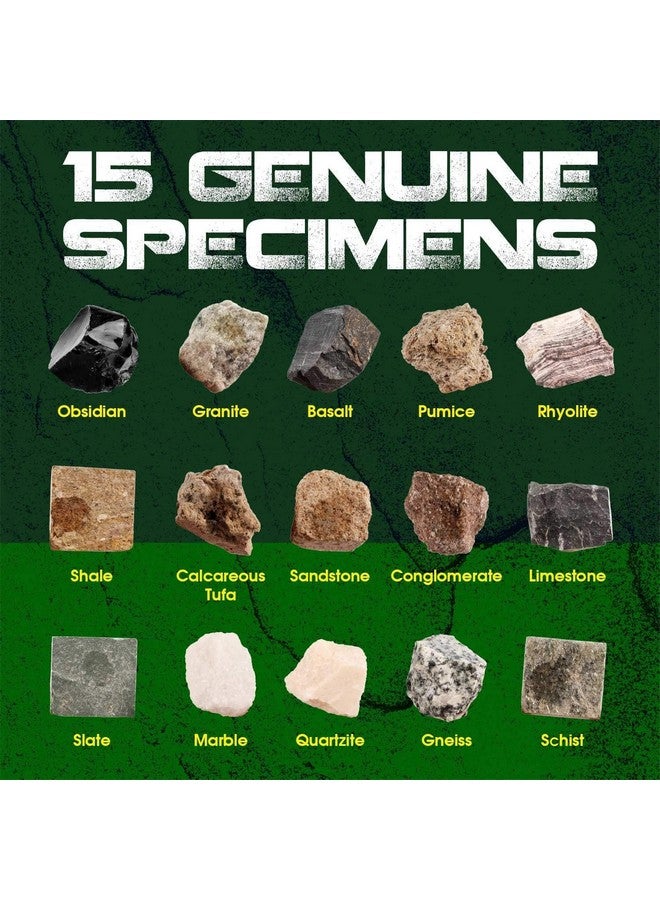 XX Toys Rock Stone Colletction Science Kit Geology Kid Specimens Gift Presents 15Pcs Magnifier Included - Image 4