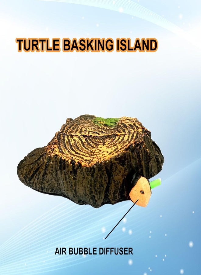 Smiling Pets Turtle Island Basking Platform | Tree Trunk Tortoise Aquarium Ornament & Cave Hide-Out | Reptile Sunbathing Dock, Habitat Accessory & Shelter for Turtles, Tortoises, Aquatic Pets - Image 3