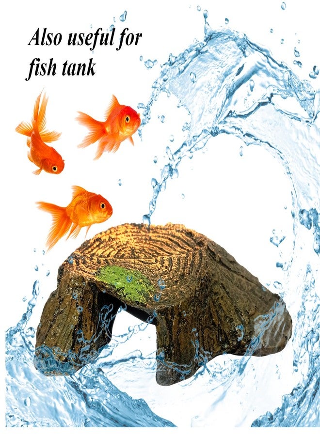Smiling Pets Turtle Island Basking Platform | Tree Trunk Tortoise Aquarium Ornament & Cave Hide-Out | Reptile Sunbathing Dock, Habitat Accessory & Shelter for Turtles, Tortoises, Aquatic Pets - Image 5