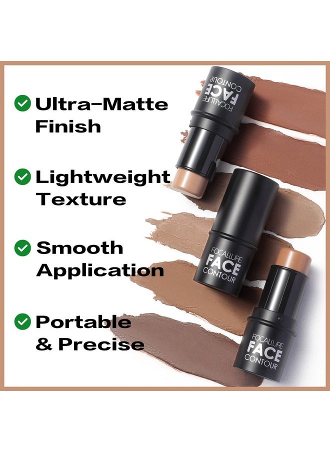 FOCALLURE - Cream Contour Stick, Matte Bronzer Stick, Professional Face Shaping & Contouring Stick Makeup, Easy To Apply With Buildable Coverage, Long Lasting & Waterproof, Mocha - Image 1