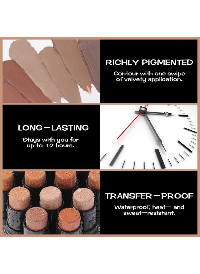 FOCALLURE - Cream Contour Stick, Matte Bronzer Stick, Professional Face Shaping & Contouring Stick Makeup, Easy To Apply With Buildable Coverage, Long Lasting & Waterproof, Mocha - Image 1