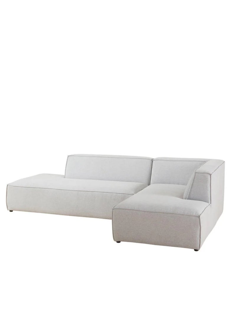 KARNAK أريكة كارنك لونا على شكل حرف L من المخمل - رمادي فاتح يسار - Image 3