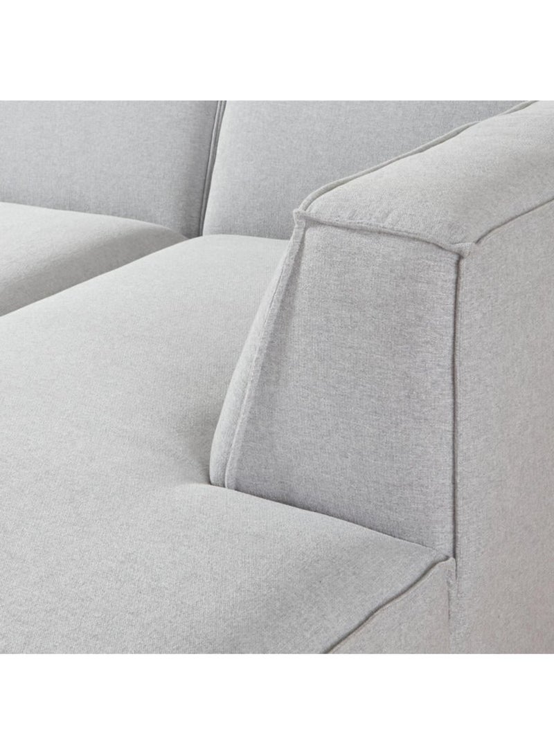 KARNAK أريكة كارنك لونا على شكل حرف L من المخمل - رمادي فاتح يسار - Image 5