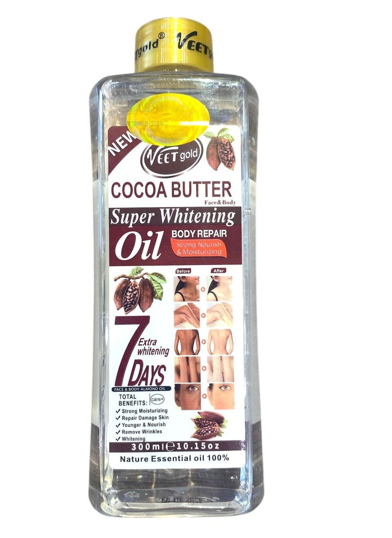 Veet gold Veet Gold Ultra Whitening cocoa butter Face & Body Oil 300 ml  - Image 1