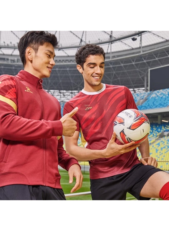 KELME كرة قدم مخيطة آليًا من كيلمي، مقاس 4 و 5، للبالغين والأطفال، معيار لامتحانات دخول المدارس المتوسطة، المنافسة، التدريب، تطوير الشباب، والطلاب، أزرق داكن وأحمر، مقاس 4 - Image 5