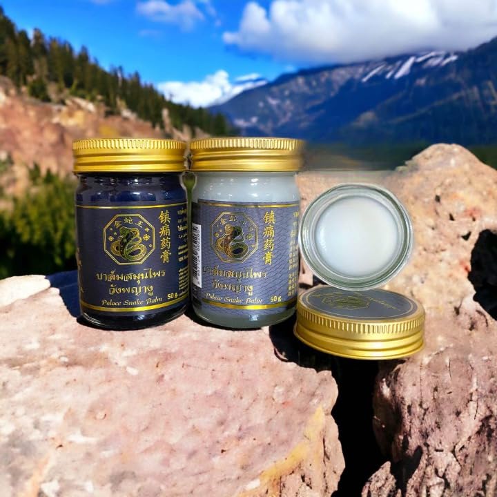 HANI PO HANI PO Wang phaya Gold palace Golden white snake massage balm Pack of 1 Thailand 50gPain relief balm Oil for elder women Men Pain relief balm for adult Pain relief oil for women Mens Pain relief balm for girls boys Imported Products - Image 3