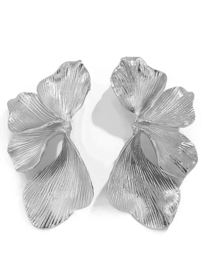 Take Two Silver Floral Stud Earrings