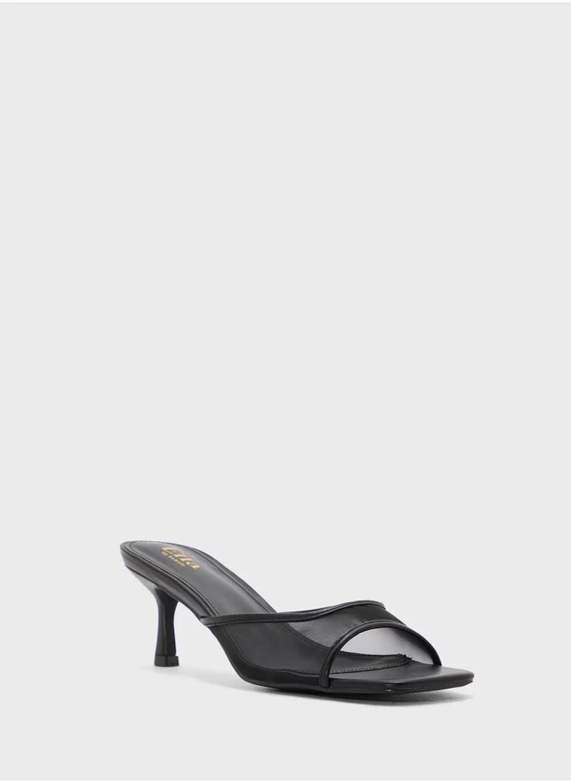 ايلا Mesh Detail Mule Heel Sandal