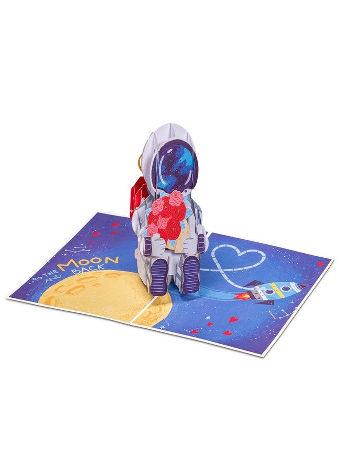 Paper Love Pop Up Valentines Day Card, 3D Love Astronaut - 5" x 7" Cover - Includes Envelope and Note Card - Image 4