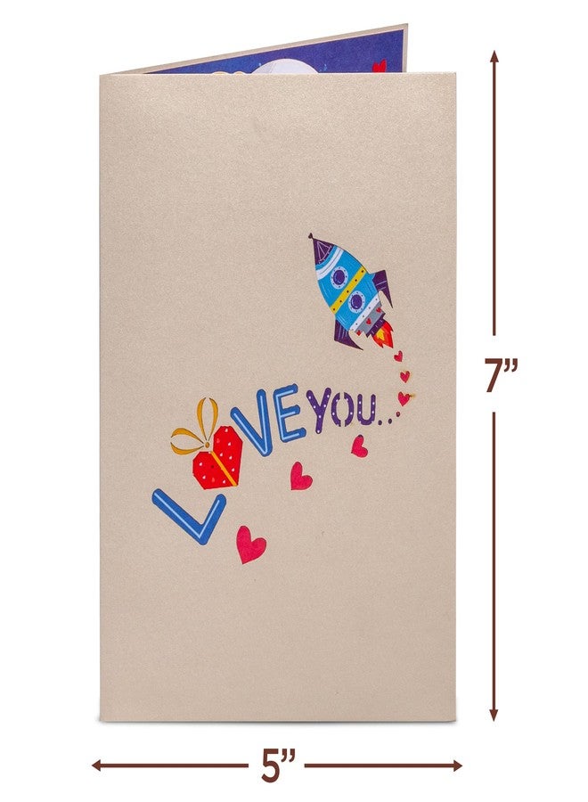 Paper Love Pop Up Valentines Day Card, 3D Love Astronaut - 5" x 7" Cover - Includes Envelope and Note Card - Image 2