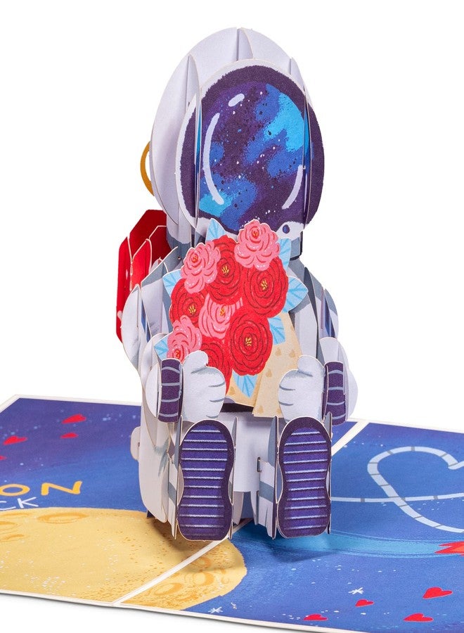 Paper Love Pop Up Valentines Day Card, 3D Love Astronaut - 5" x 7" Cover - Includes Envelope and Note Card - Image 1