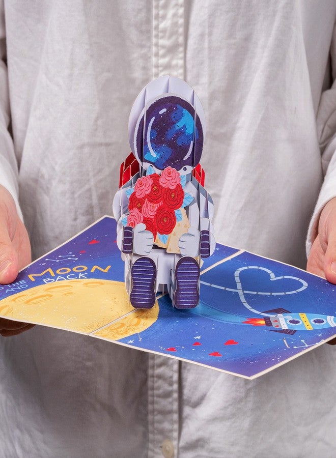 Paper Love Pop Up Valentines Day Card, 3D Love Astronaut - 5" x 7" Cover - Includes Envelope and Note Card - Image 3