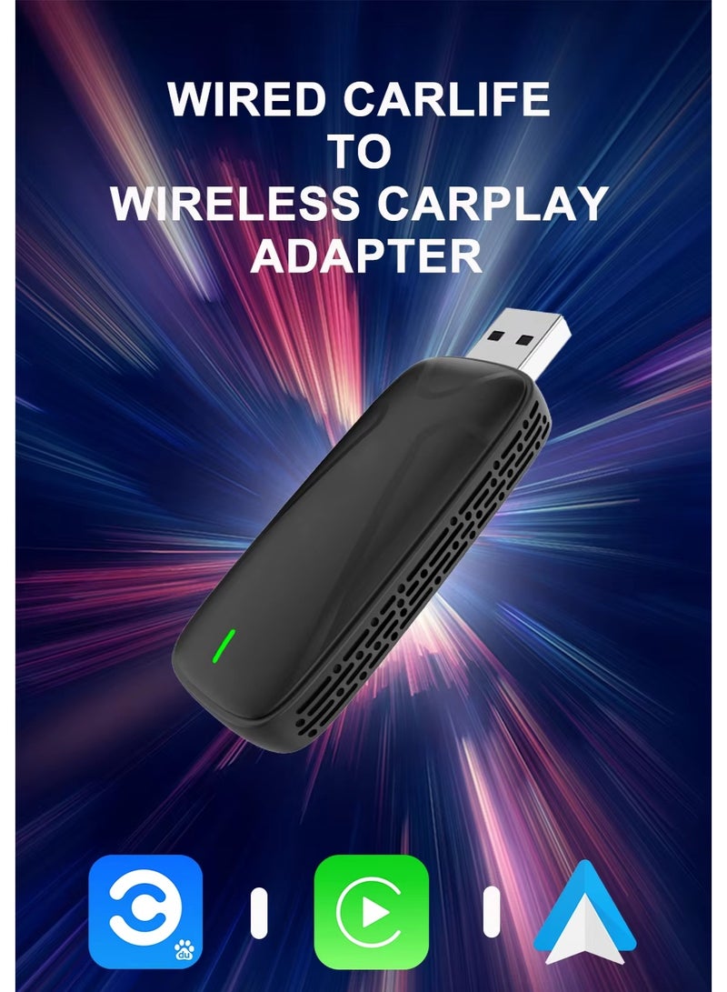 Vierex CarlinKit Baidu CarLife Wired to Wireless Adapter, 2-in-1 Wireless CarPlay & Android Auto Box, Dual-Band 2.4G/5G WiFi, Plug & Play, OTA Update, Voice Assistant, Compatible with Factory Wired Baidu CarLife - Image 1