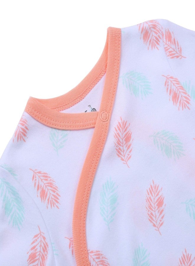 Asher and Olivia Baby Girl's 2-Pack Long-Sleeve Kimono Bodysuit Set: Side Snap Infant in Pink- Size (9-12 Months) - Image 3