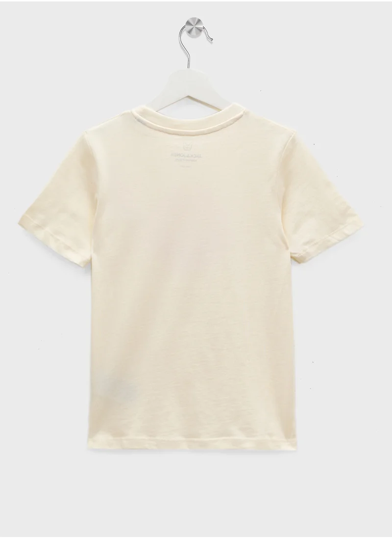 جاك وجونز جونيور Kids Graphic Logo Crew Neck T-Shirt