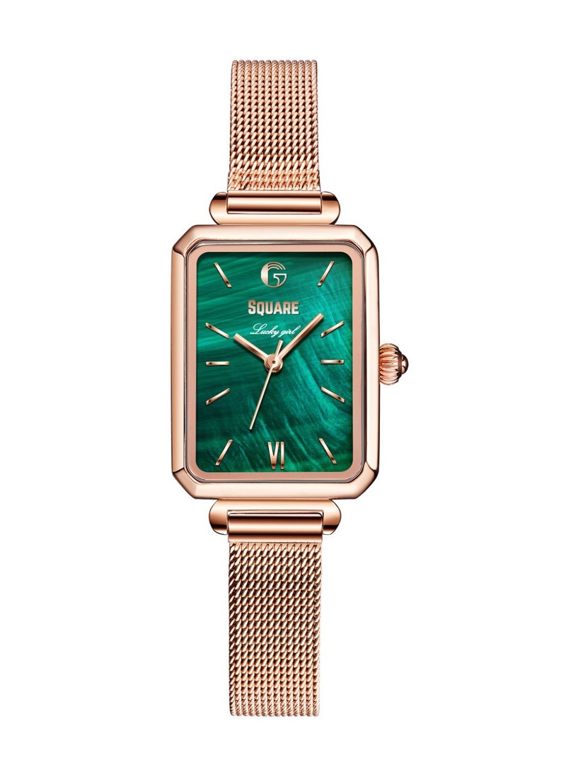 Gsquare Women’s Analog Quartz Rose Gold Stainless Steel Watch – Model 6624 - Image 1