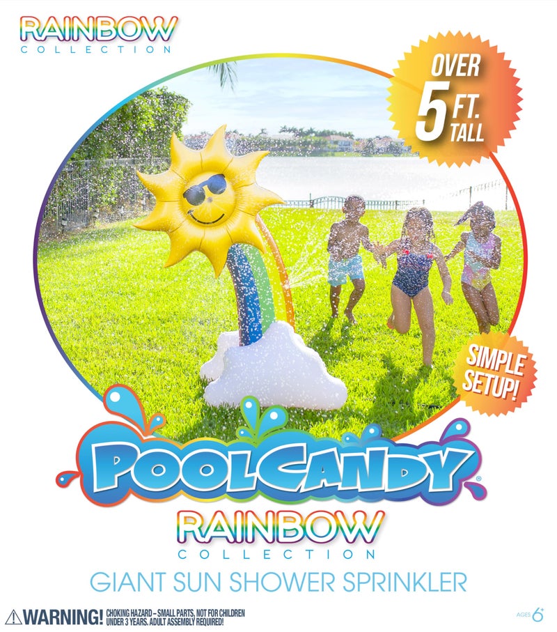 PoolCandy Inflatable Rainbow - Five Foot Tall Giant Sun Shower Sprinkler - Summer Fun All Ages. - Image 4