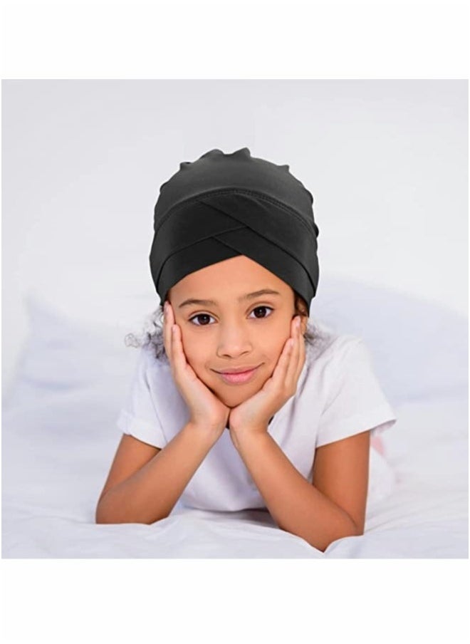ماركة غير محددة - قبعات التوربان للنساء 4 قطع قبعات نوم مريحة - Image 1