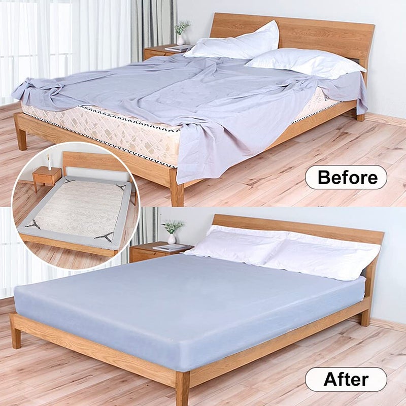 VBM VBM Bed Sheet Straps, Adjustable Elastic Fasteners with Metal Clips, Keep in Place Fitted Bedding Holder, Easy Install Suspenders Mattresses, Firm Tight Accessories - 4pcs, Black  - Image 5