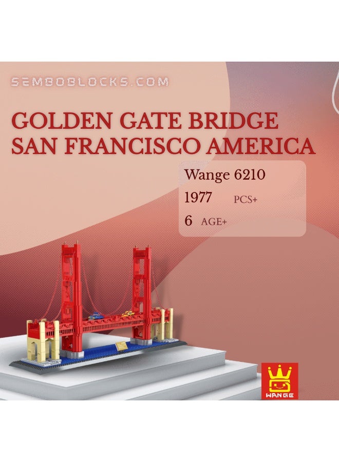 wange Golden Gate Bridge San Francisco USA Building Blocks Set 6210 (Age 6+ , 1977 Pieces) - Image 4