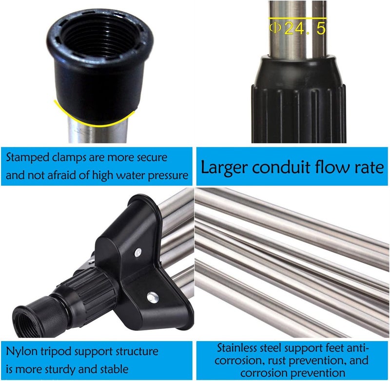 كلاراكو رشاش دوار ثلاثي القوائم، رشاشات ري دوارة أوتوماتيكية بزاوية 360 درجة، رشاش تلسكوبي ثلاثي القوائم للحدائق والمساحات الكبيرة، رشاشات ري للحدائق والمساحات الكبيرة - Image 3