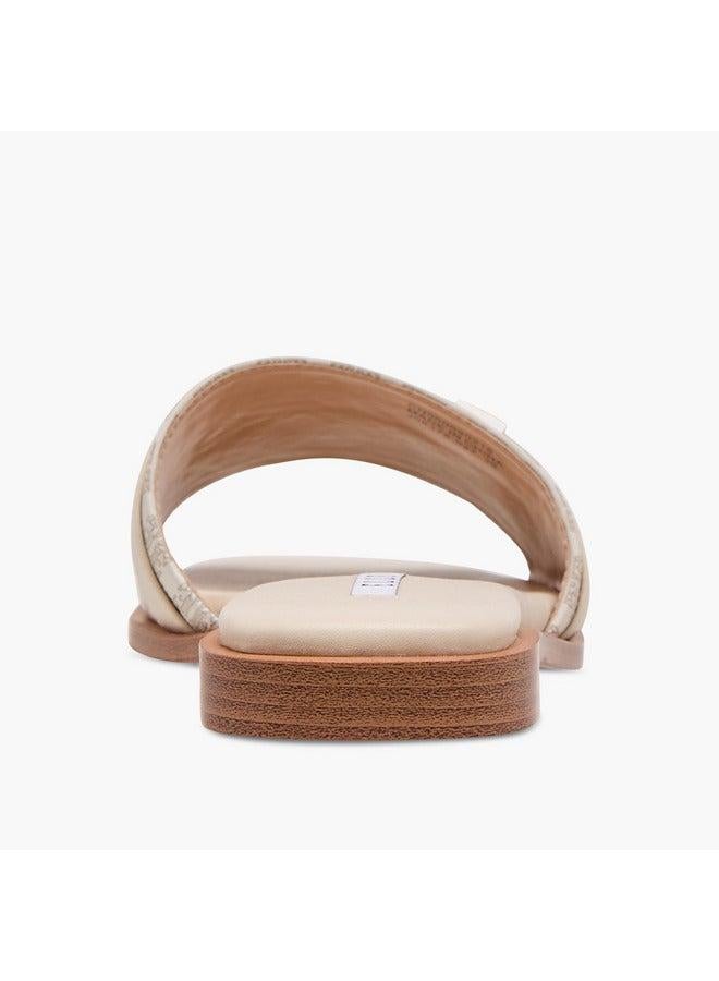 ايل صنادل نسائية مسطحة بنقشة الزهور سهلة الارتداء - Image 5