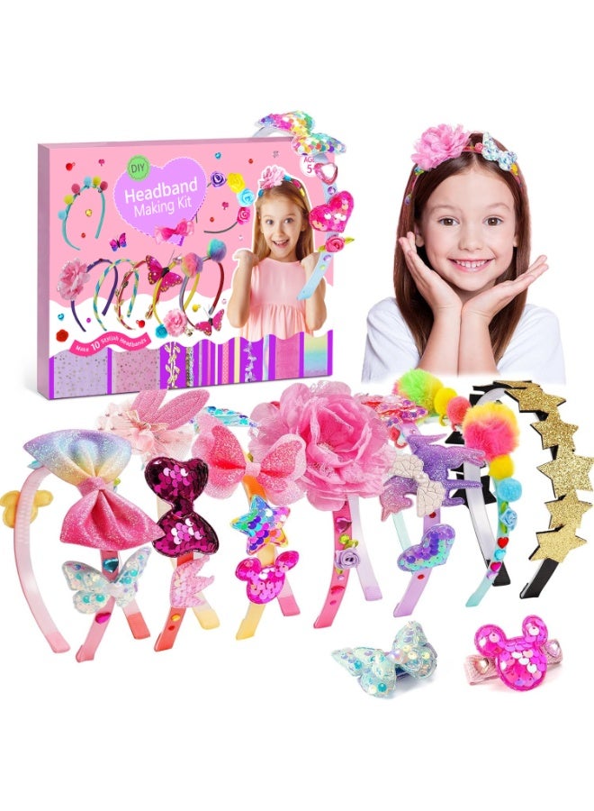 Headband Making Kit for Girls,Headband Making Kit,Toys Gifts for 3-12 Years Old Girls,Toys Age 6-8,Arts and Craft Kits,Birthday Presents DIY Basket Stuffers- 49 Pc - Image 1
