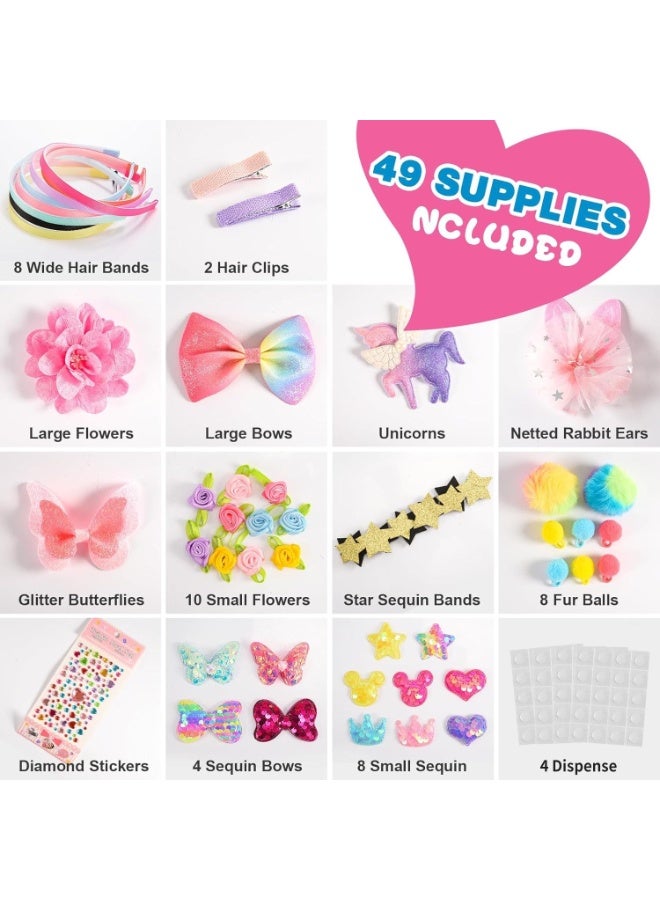 Headband Making Kit for Girls,Headband Making Kit,Toys Gifts for 3-12 Years Old Girls,Toys Age 6-8,Arts and Craft Kits,Birthday Presents DIY Basket Stuffers- 49 Pc - Image 2