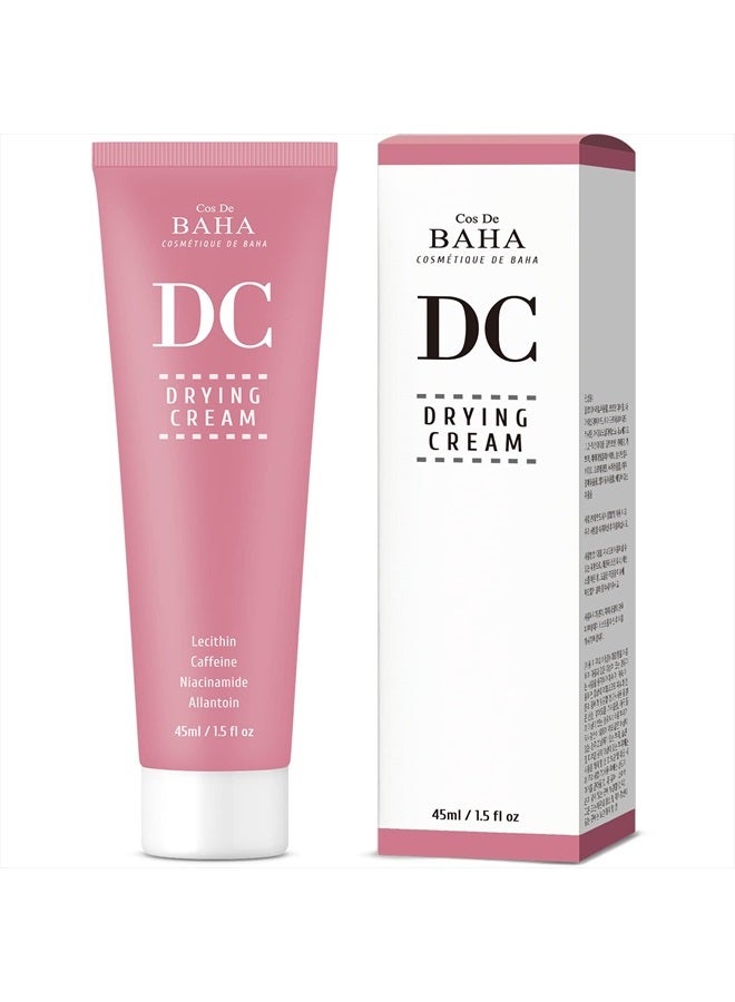 Cos De BAHA Drying Cream for Face Sebum Control Oily Skin Moisturizer with Hydrogenated Lecithin + Niacinamide 5% - Silicon Free, Alcohol Free, Facial Skin Conditioning, 1.5 Fl Oz (45ml) - Image 1