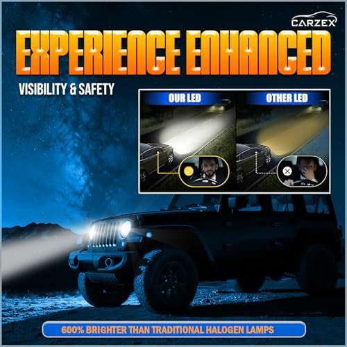 Carzex® Crystal Eye 9005/HB3 LED Projector Headlight & Fog Light Bulbs – 300W (150 Watts x 2), 20,000 Lumens, 6500K Cool White – Super Bright LED Conversion Kit A180 SERIES (2Pcs, 1 Yr Warranty) - Image 3
