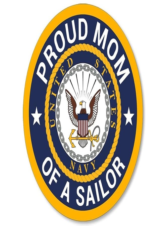 AV Round Proud Mom of A Sailor Sticker (Navy Naval Vinyl Decal United States Logo for Car, Truck, Laptop (3 inch) USN Licensed - Image 1