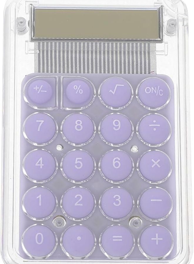 Mini Cartoon Calculator 8 Digit Handheld Purple for Students Office Home - Image 1