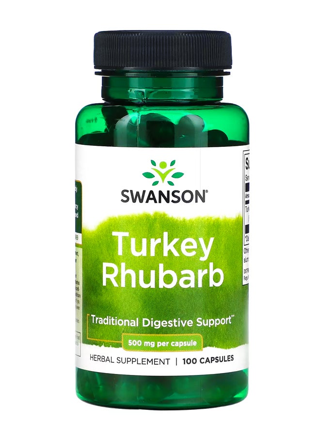 SWANSON Turkey Rhubarb, 500 mg, 100 Capsules