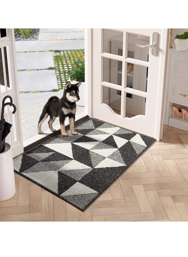 عربست سجادة باب داخلية، 24 بوصة × 35 بوصة، سجادة باب أمامية وخلفية، سجادات باب مطاطية مانعة للانزلاق، سجادة باب منخفضة الارتفاع مقاومة للأوساخ، سجادة باب للمدخل، سجادات أرضية داخلية للمدخل - Image 1