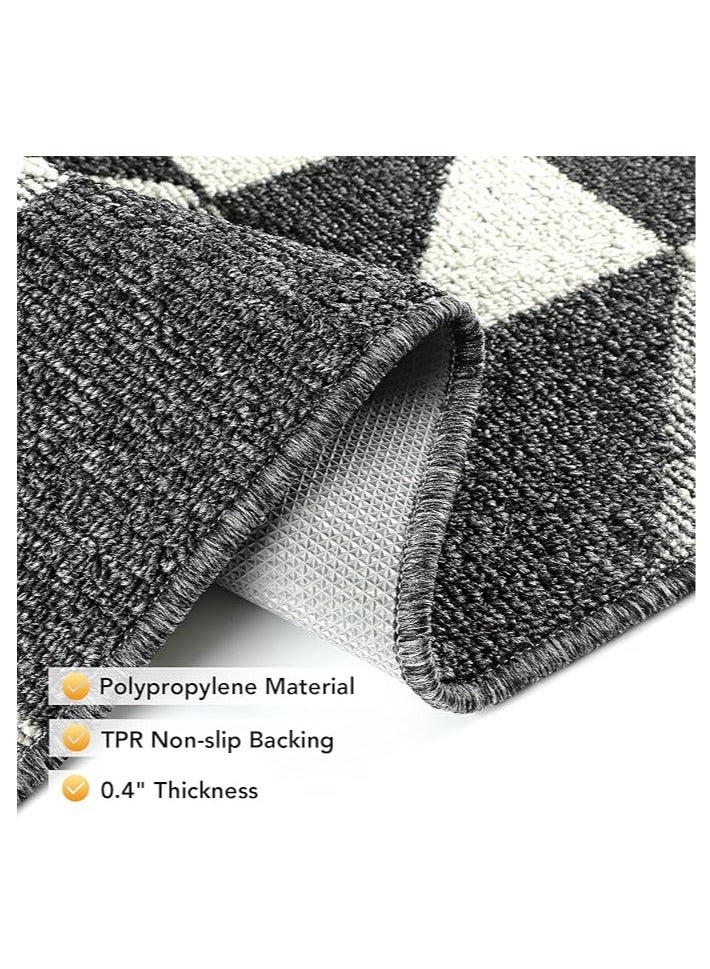 عربست سجادة باب داخلية، 24 بوصة × 35 بوصة، سجادة باب أمامية وخلفية، سجادات باب مطاطية مانعة للانزلاق، سجادة باب منخفضة الارتفاع مقاومة للأوساخ، سجادة باب للمدخل، سجادات أرضية داخلية للمدخل - Image 2