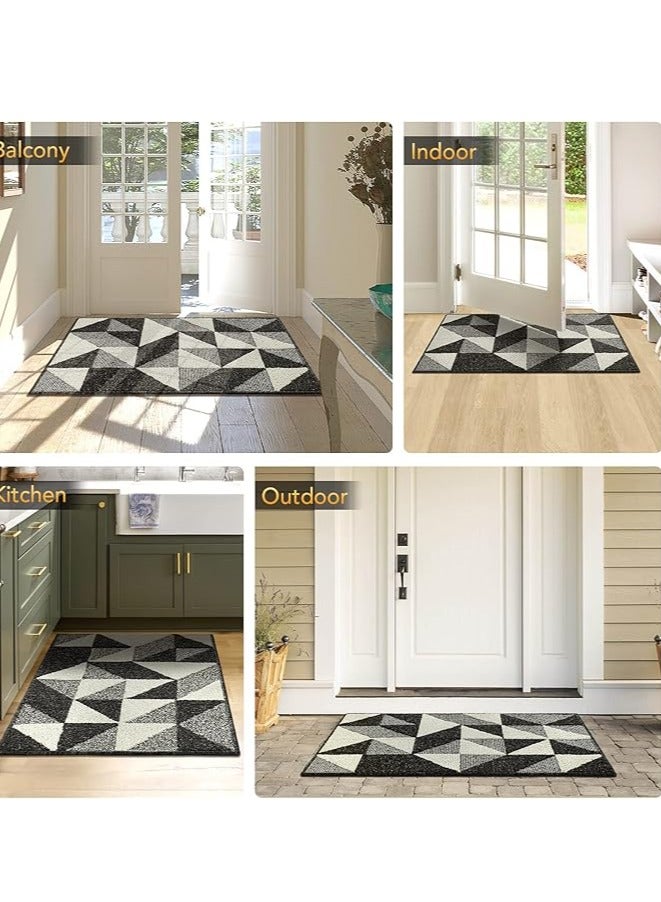 عربست سجادة باب داخلية، 24 بوصة × 35 بوصة، سجادة باب أمامية وخلفية، سجادات باب مطاطية مانعة للانزلاق، سجادة باب منخفضة الارتفاع مقاومة للأوساخ، سجادة باب للمدخل، سجادات أرضية داخلية للمدخل - Image 4