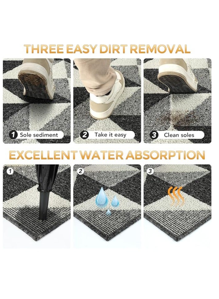 عربست سجادة باب داخلية، 24 بوصة × 35 بوصة، سجادة باب أمامية وخلفية، سجادات باب مطاطية مانعة للانزلاق، سجادة باب منخفضة الارتفاع مقاومة للأوساخ، سجادة باب للمدخل، سجادات أرضية داخلية للمدخل - Image 3